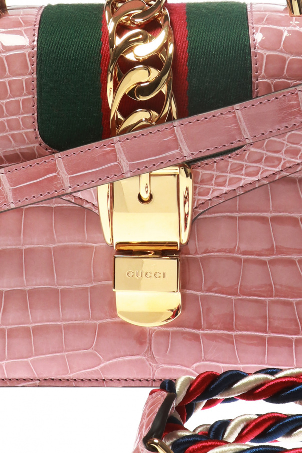 Pink Sylvie shoulder bag Gucci SchaferandweinerShops Jamaica Gucci Red Pebbled Leather Marmont Large Shoulder Bag